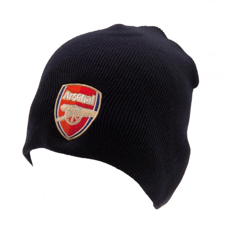 Arsenal FC Navy Crest Dome Beanie - Official Football Club Hat