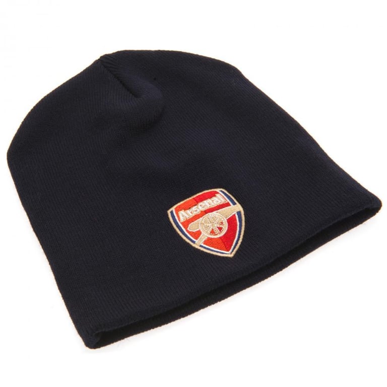 Arsenal FC Navy Crest Dome Beanie - Official Football Club Hat
