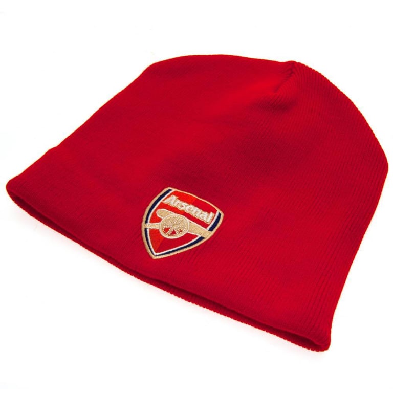 Arsenal FC Red Dome Style Knit Beanie with Embroidered Crest