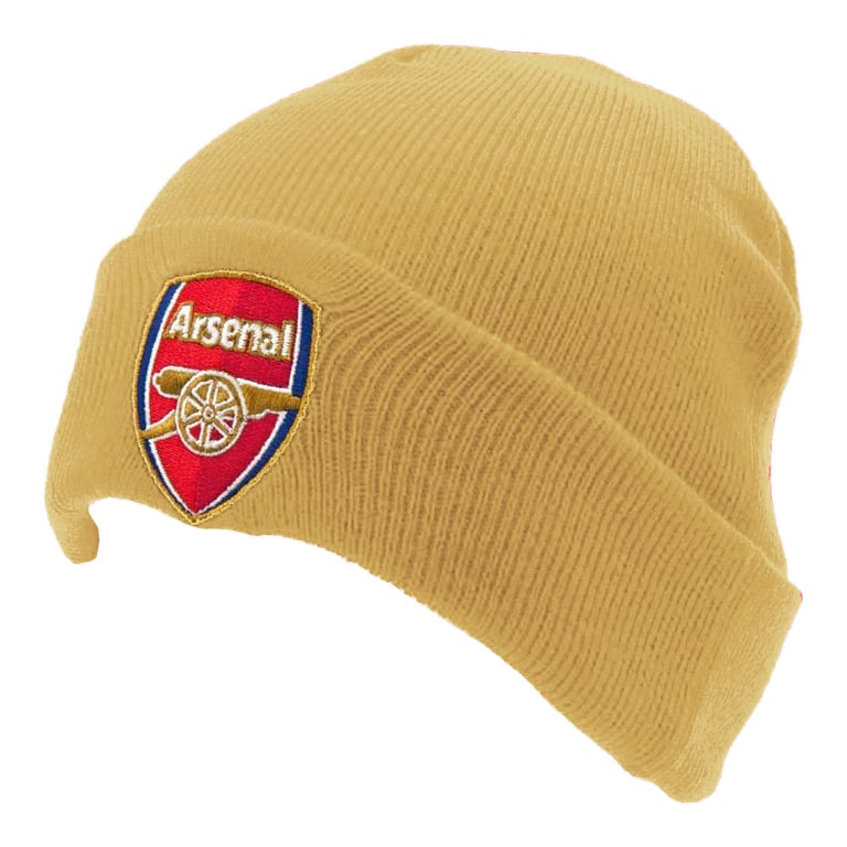 Arsenal FC Gold Cuff Beanie with Embroidered Crest