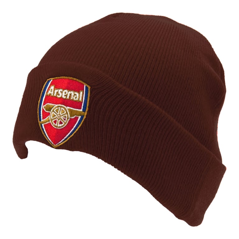 Arsenal FC Dark Maroon Turn-Up Cuff Beanie with Embroidered Crest