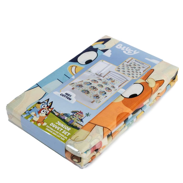 Bluey Frames Junior Duvet Set - 100 Cotton, Machine Washable Bedding for Toddlers and Cot Beds