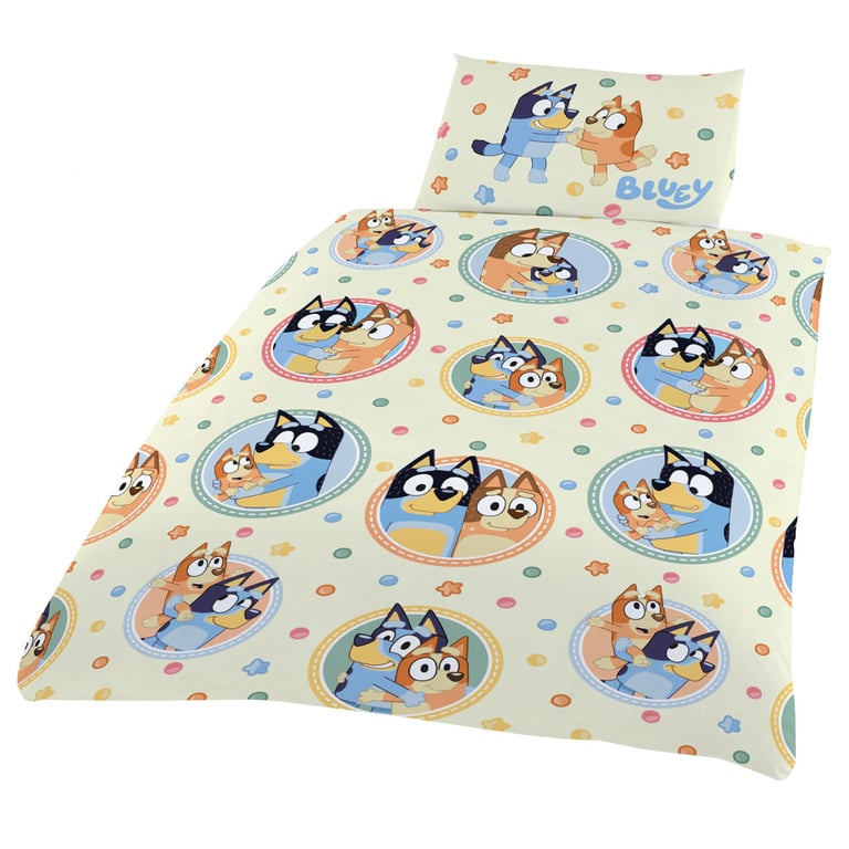 Bluey Frames Junior Duvet Set - 100 Cotton, Machine Washable Bedding for Toddlers and Cot Beds