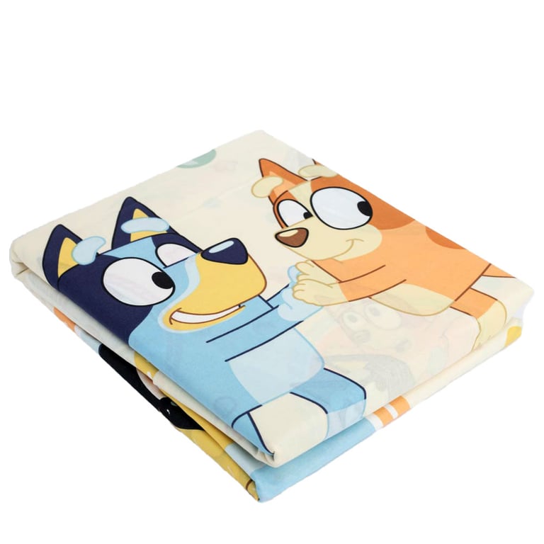 Bluey Frames 100 Cotton Single Duvet Set with Multi Character Design and Machine Washable Pillowcase