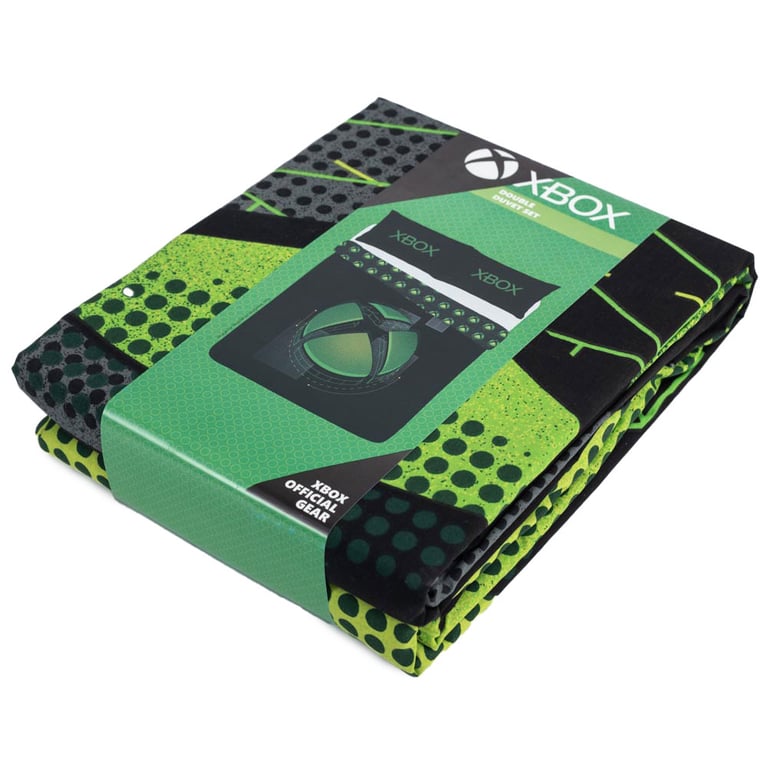 Xbox Double Duvet Set - Black Quilt Cover with Xbox Logo Design, Machine Washable