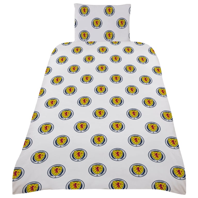 Scottish FA Vibrant Navy and White Microfibre Duvet Set - Club Crest Design