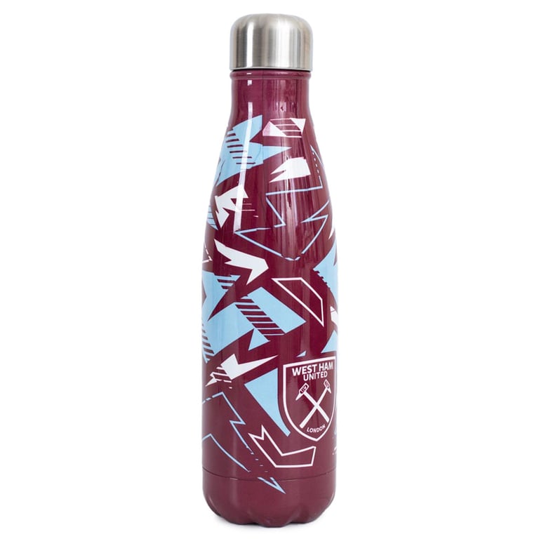 West Ham United FC Claret Bottle Stainless Steel Thermal Flask - 24hr Temperature Maintenance