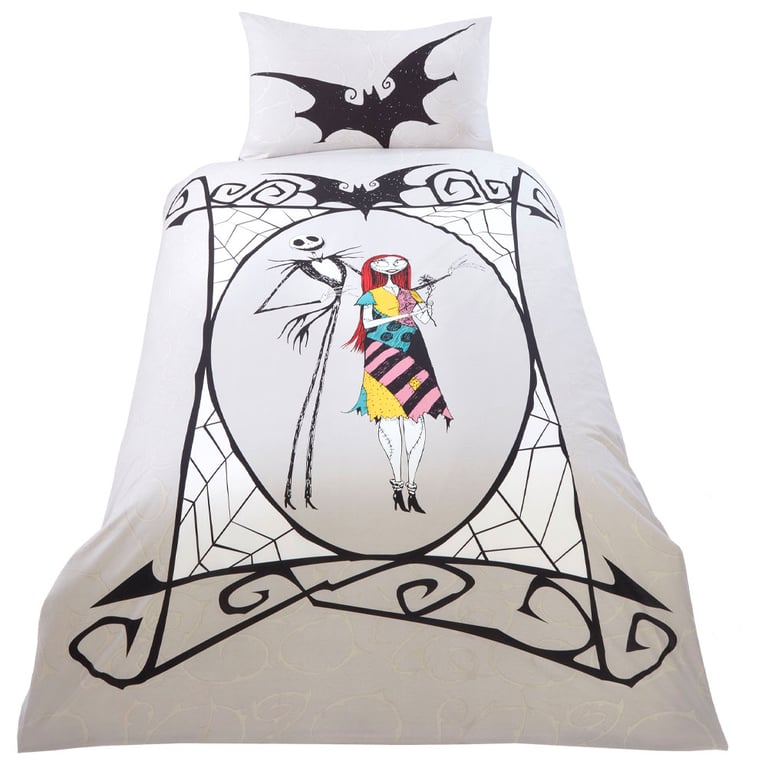 Nightmare Before Christmas Single Duvet Set - 100 Cotton Quilt Cover and Pillowcase with Jack Skellington Design