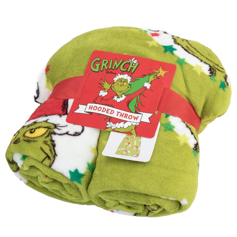 The Grinch Youth Hooded Super Soft Green Fleece Poncho Blanket
