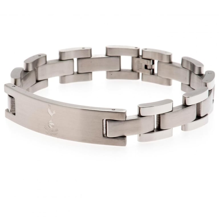 Tottenham Hotspur FC Engraved Stainless Steel Link Bracelet - Official Club Crest Design