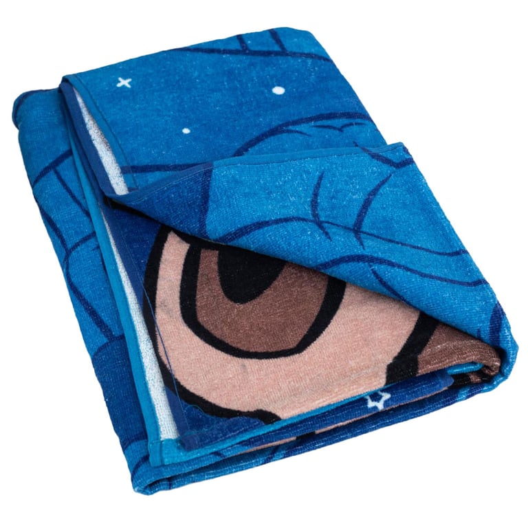 Star Wars Mandalorian Grogu 100 Cotton Velour Beach Towel - Royal Blue with Vibrant Full Colour Image