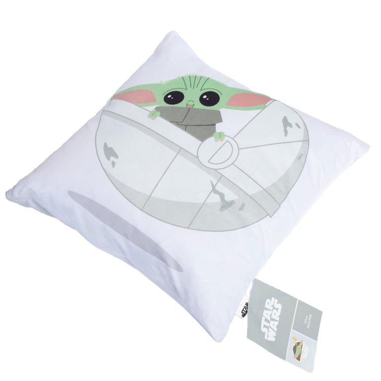 Star Wars Mandalorian Grogu Velvet Feel Cushion 100 Polyester Spot Clean