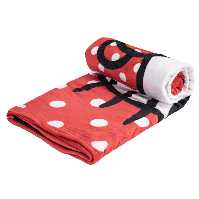 Hello Kitty XL Coral Fleece Blanket - Soft Red Polka Dot Snuggly Home Decor
