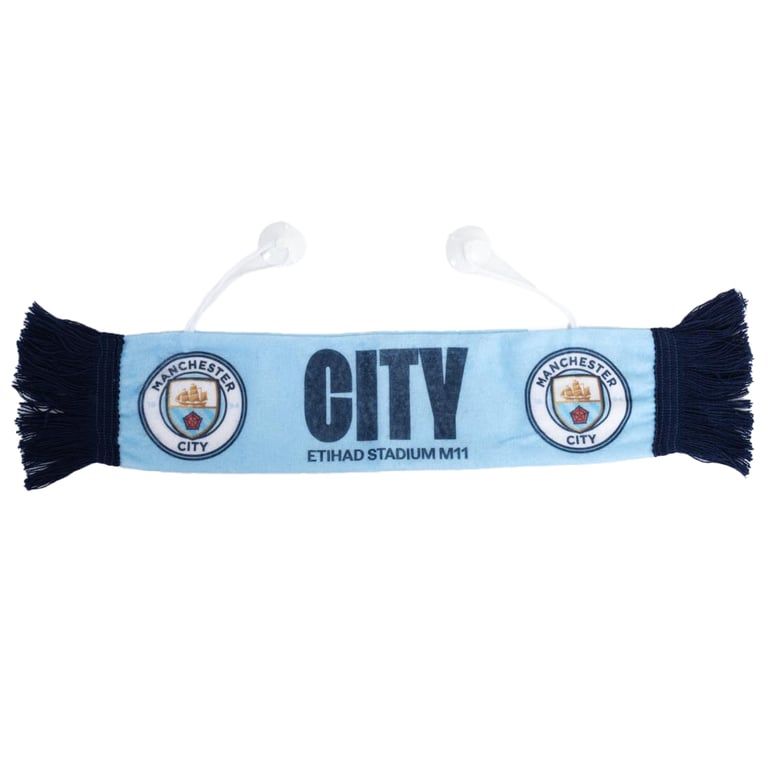 Manchester City FC Mini Tassel Club Crest Scarf with Suction Pads