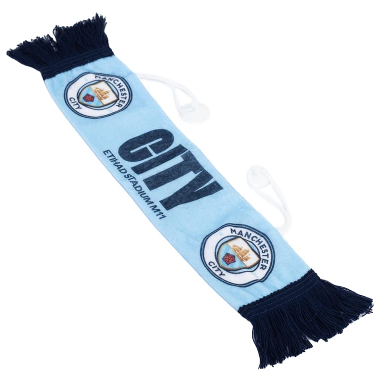Manchester City FC Mini Tassel Club Crest Scarf with Suction Pads