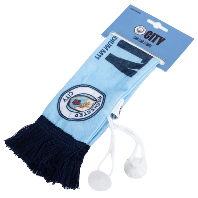 Manchester City FC Mini Tassel Club Crest Scarf with Suction Pads