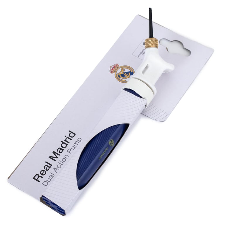 Real Madrid CF Blue Dual Action Mini Football Pump with Needle