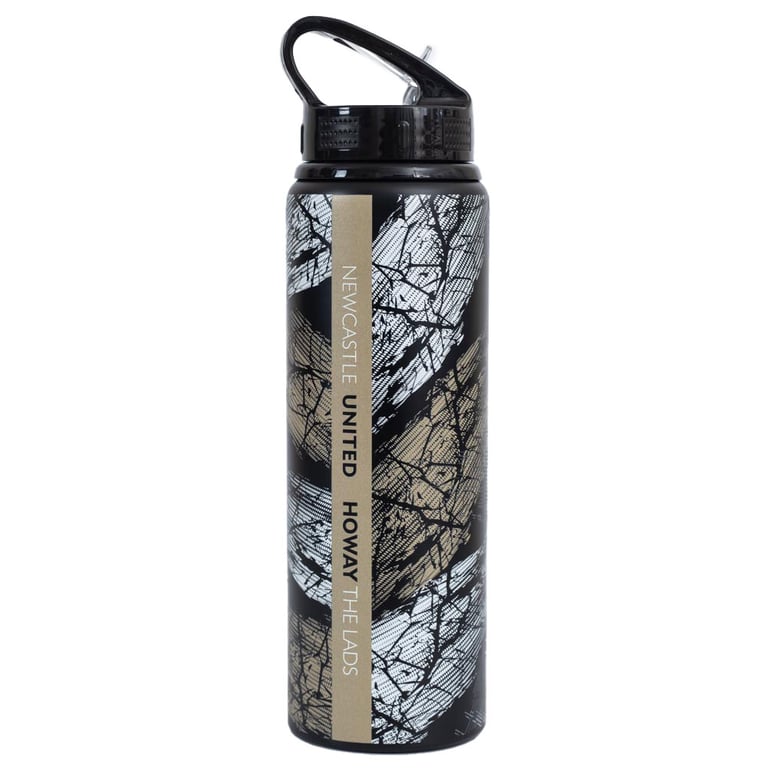 Newcastle United FC HD Printed Aluminium Sports Bottle - Canteen Quench Cap with Drinking Spout