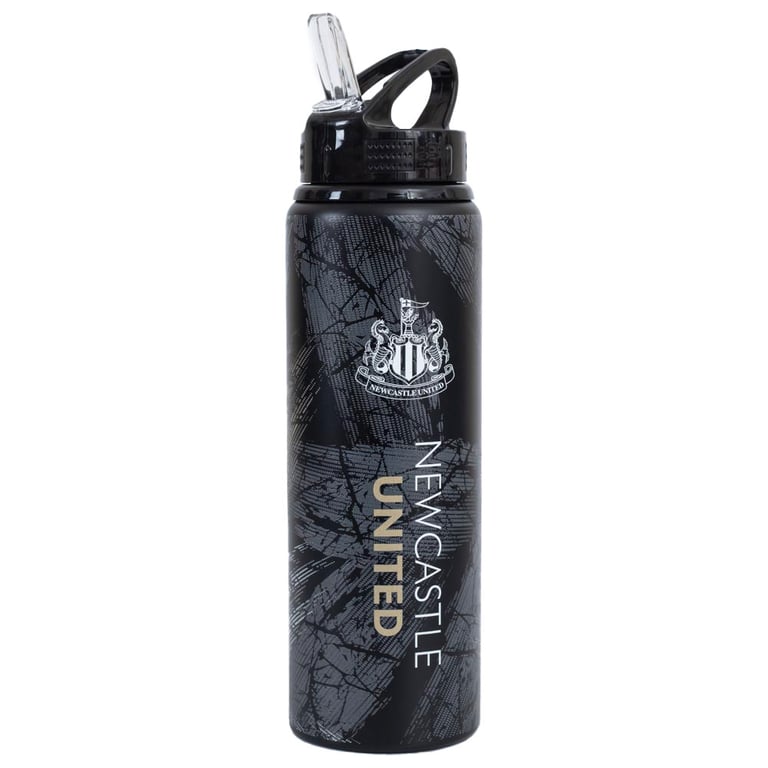 Newcastle United FC HD Printed Aluminium Sports Bottle - Canteen Quench Cap with Drinking Spout