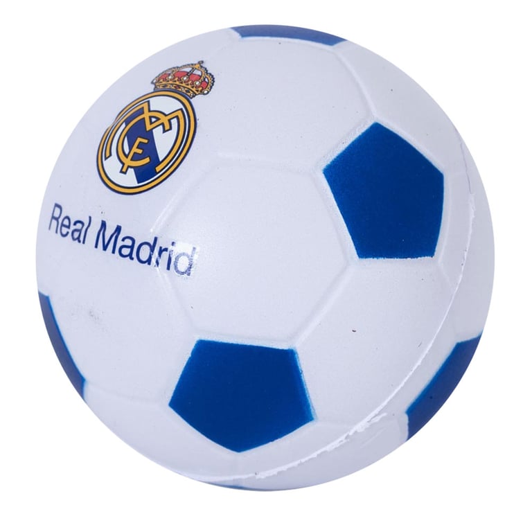 Real Madrid CF Blue and White PU Foam Football Stress Ball with Official Crest
