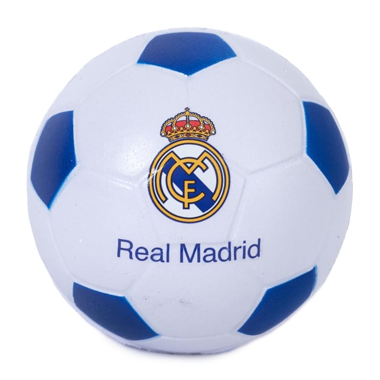 Real Madrid CF Blue and White PU Foam Football Stress Ball with Official Crest