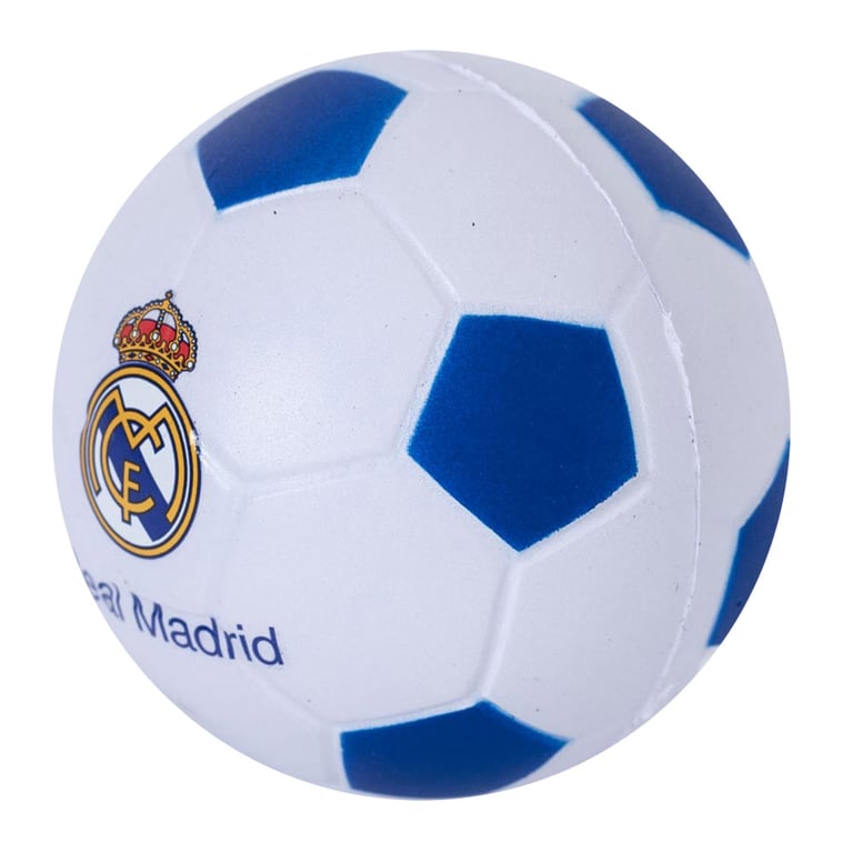 Real Madrid CF Blue and White PU Foam Football Stress Ball with Official Crest