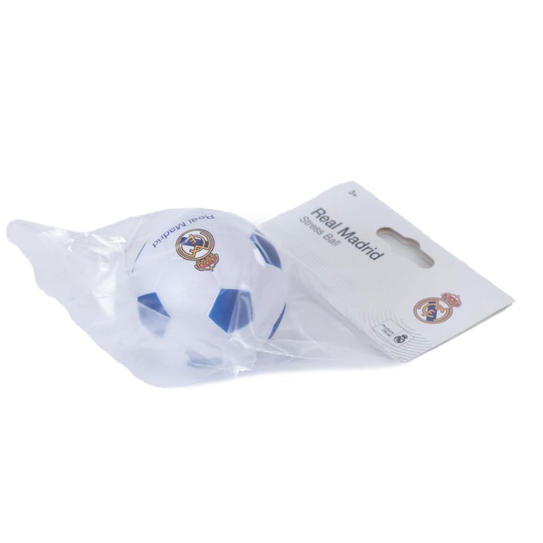 Real Madrid CF Blue and White PU Foam Football Stress Ball with Official Crest