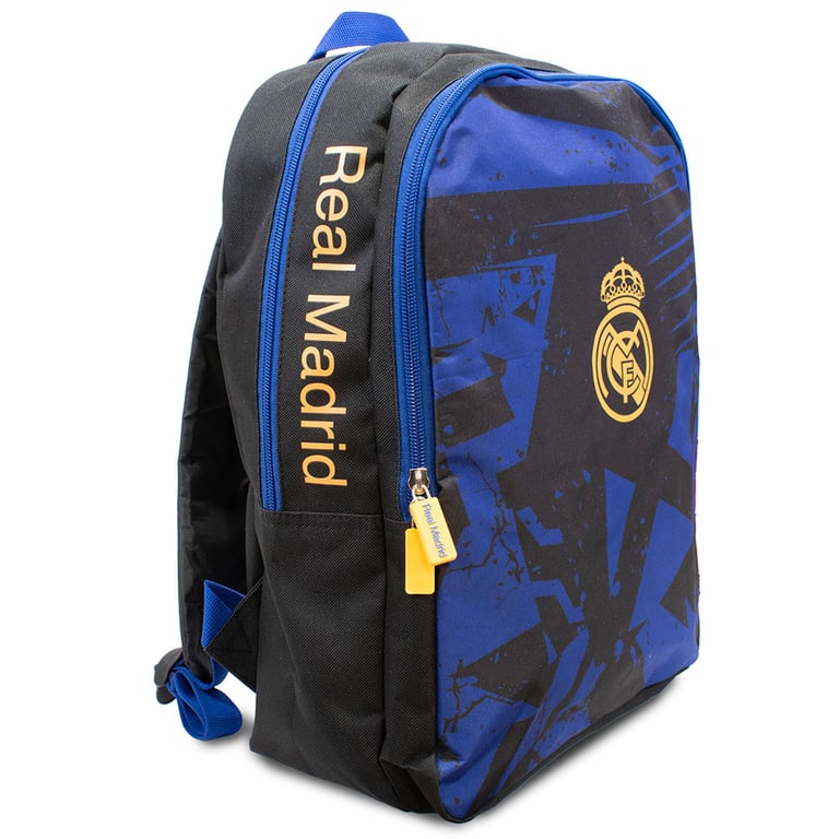 Real Madrid CF Fragment Adjustable Backpack with Large Capacity and Crest Detail