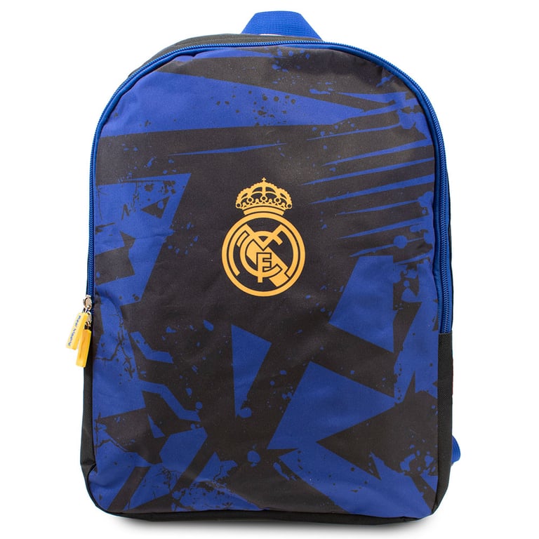 Real Madrid CF Fragment Adjustable Backpack with Large Capacity and Crest Detail