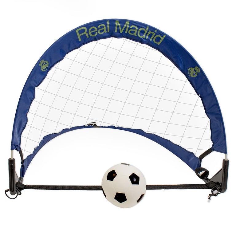 Real Madrid CF Foldable Garden Goal Set - Includes Hand Pump and Carry Bag