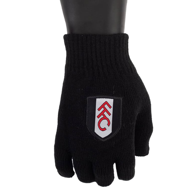 Fulham FC Junior Black Knitted Gloves with Official Club Crest