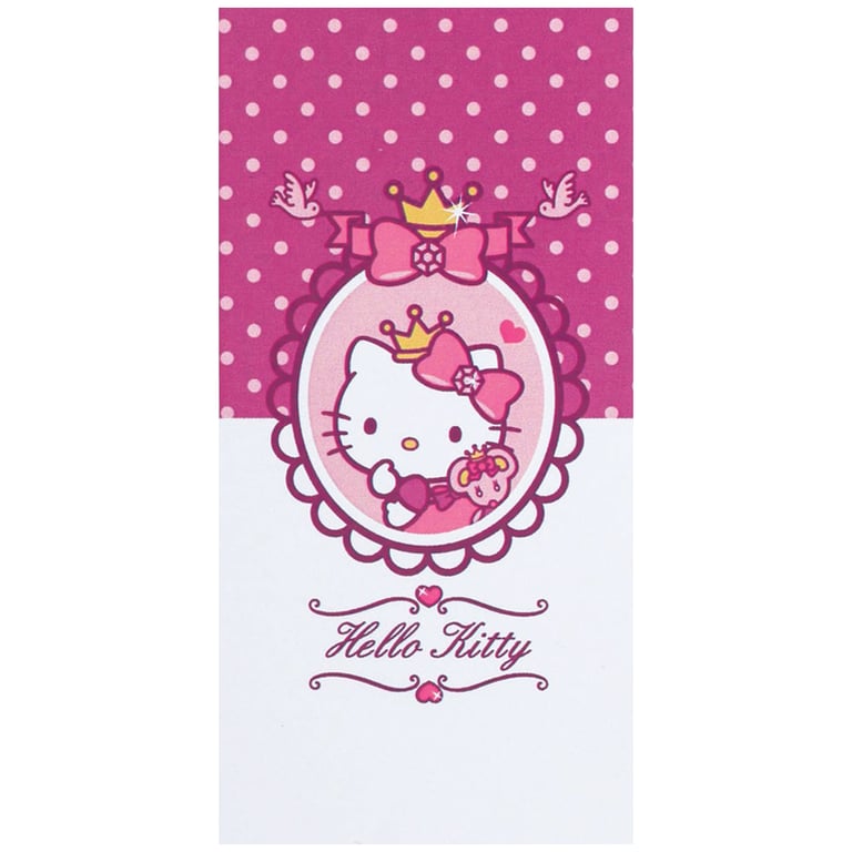 Hello Kitty Soft Velour Beach Towel - 100 Cotton, Baby Pink, Crown Design