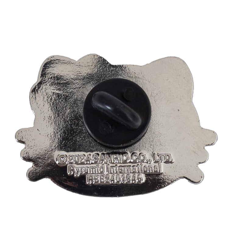 Hello Kitty Enamel Pin Badge with Rubber Push Fixing