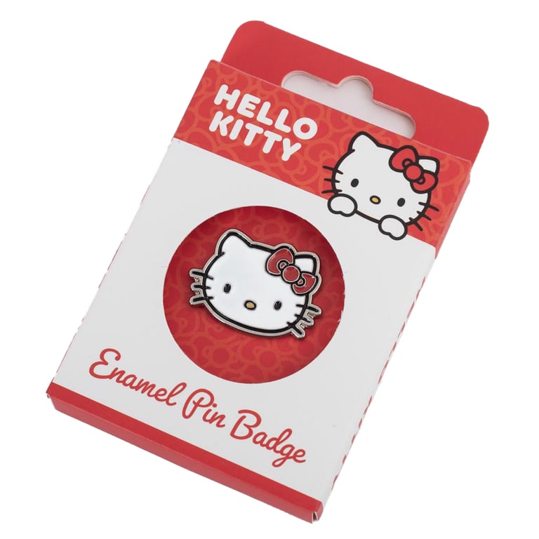 Hello Kitty Enamel Pin Badge with Rubber Push Fixing