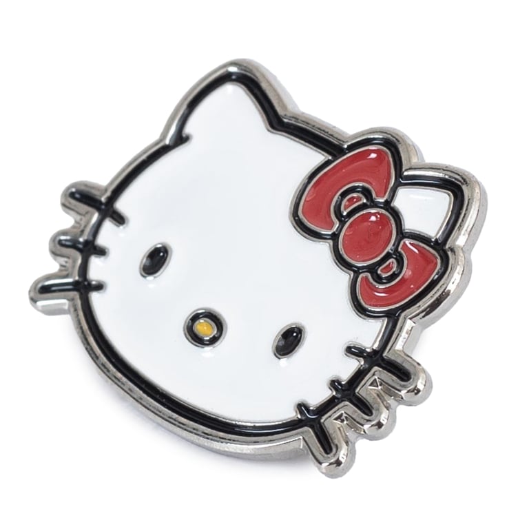 Hello Kitty Enamel Pin Badge with Rubber Push Fixing