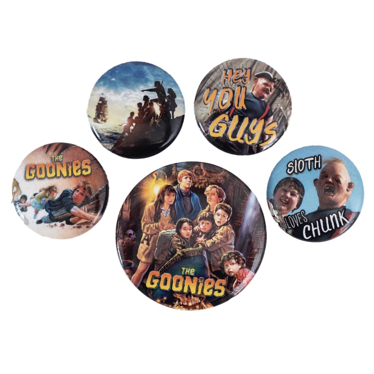 Goonies Button Badge Set - Ideal School Bag Accessory & Clothing Decoration