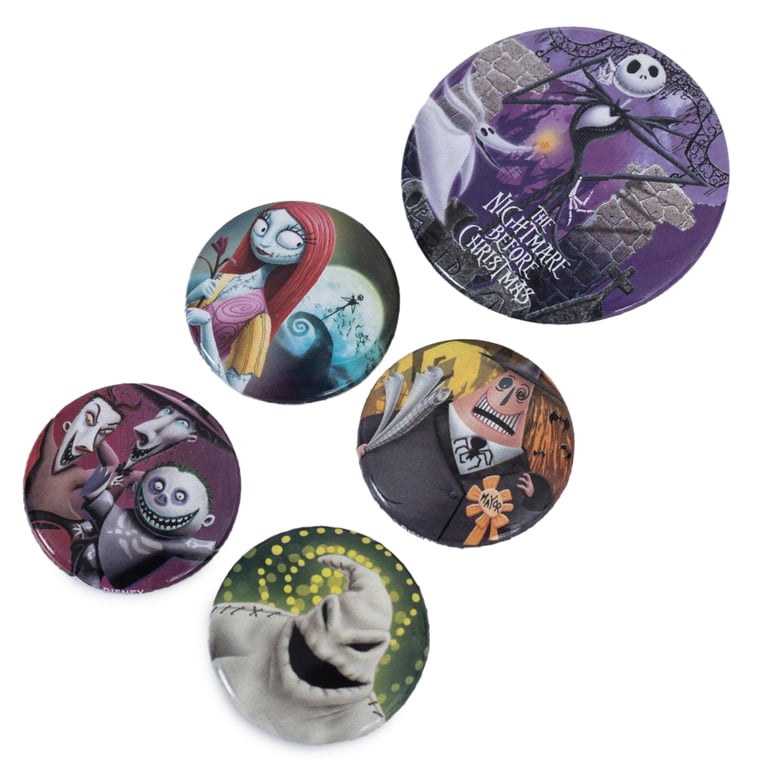 Nightmare Before Christmas Safety Pin Badge Set - Ideal School Bag Decoration