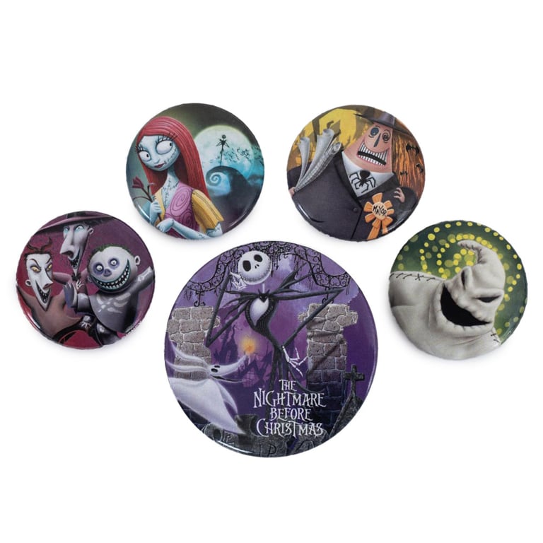 Nightmare Before Christmas Safety Pin Badge Set - Ideal School Bag Decoration