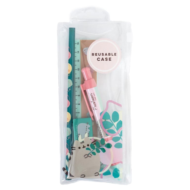 Pusheen 5pc Pastel Coloured Botanical Themed Office Supplies Set