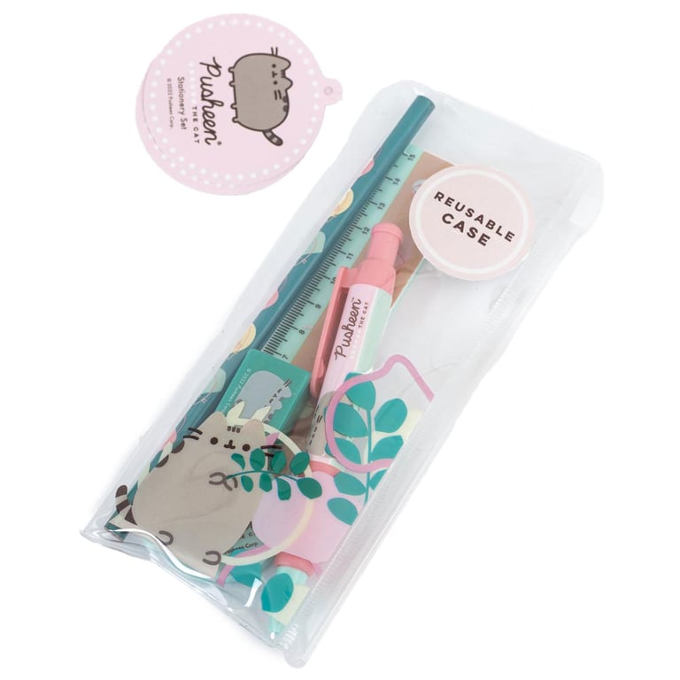 Pusheen 5pc Pastel Coloured Botanical Themed Office Supplies Set