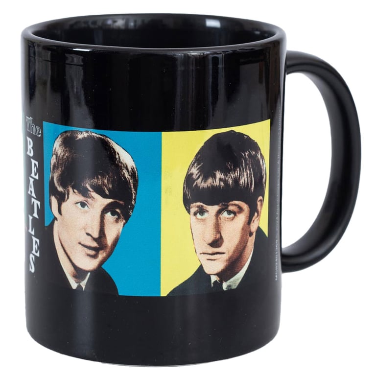 The Beatles Fab Four Ceramic Kiln-Fired Black Mug