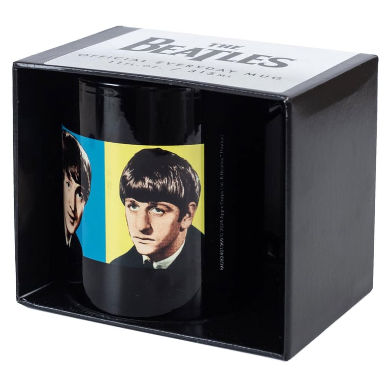 The Beatles Fab Four Ceramic Kiln-Fired Black Mug