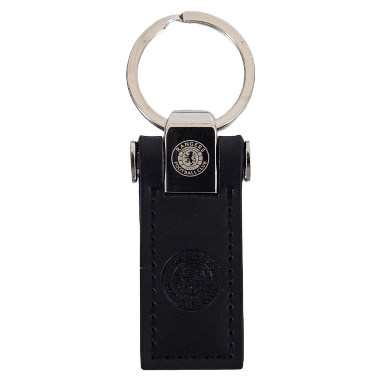 Rangers FC Debossed Leather Key Fob with Metal Keeper