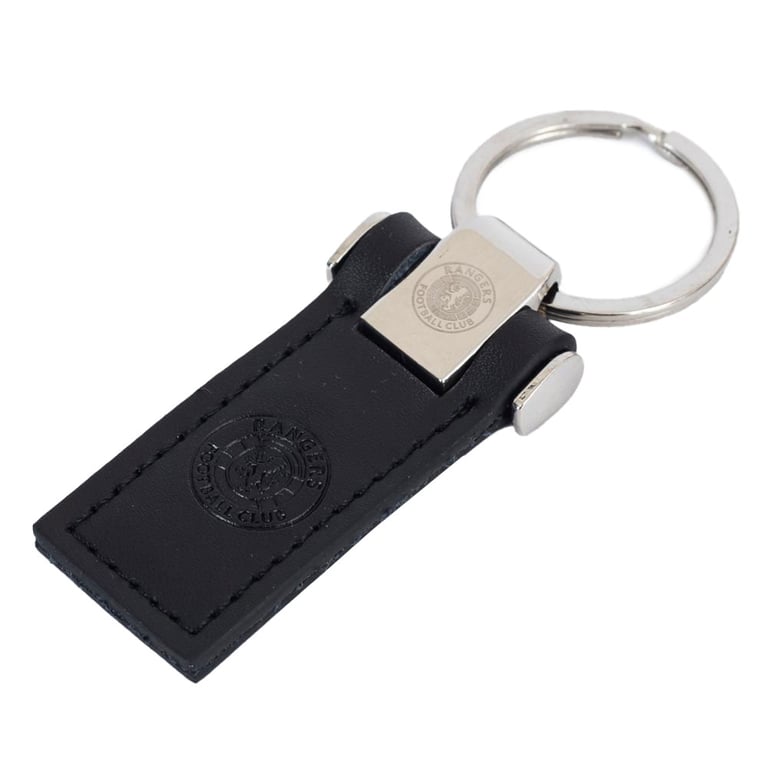 Rangers FC Debossed Leather Key Fob with Metal Keeper