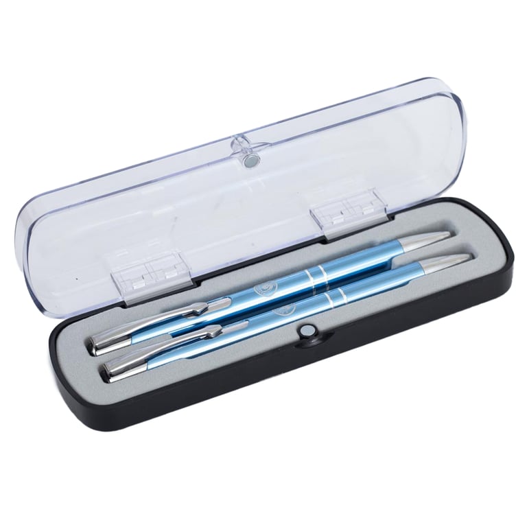 Manchester City FC Executive Pen & Pencil Set with Clear Perspex Display Case