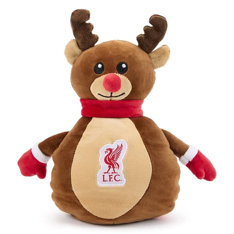 Liverpool FC Plush Reindeer with LFC Crest and Weighted Base