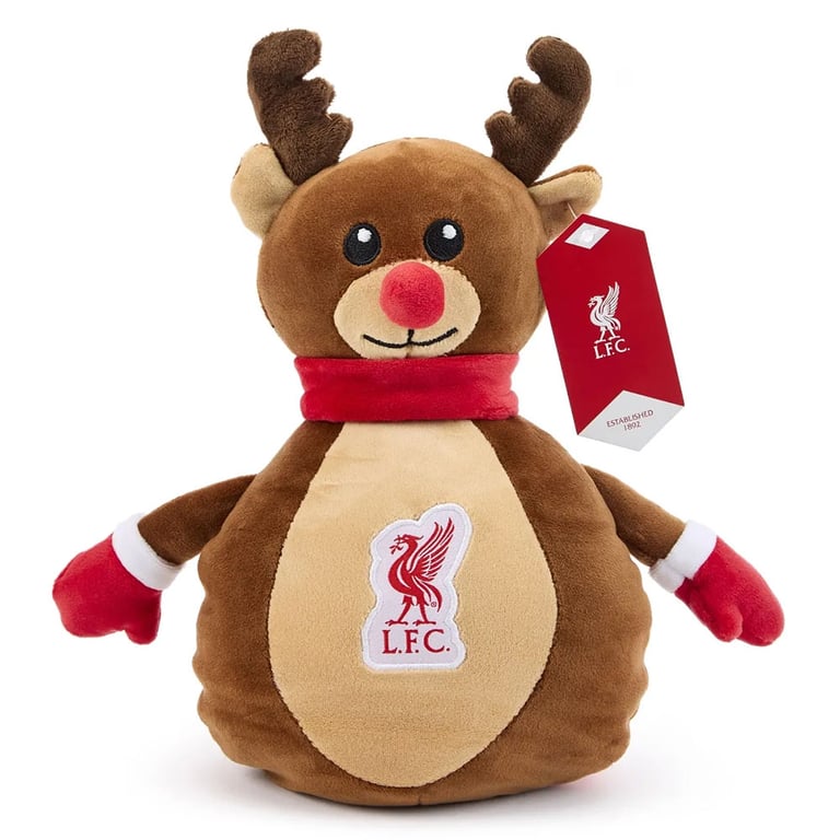 Liverpool FC Plush Reindeer with LFC Crest and Weighted Base