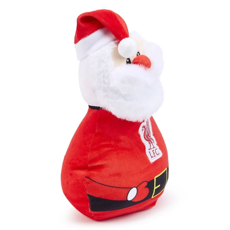Liverpool FC Plush Santa - Soft 100 Polyester with Weighted Base and Woven LFC Crest