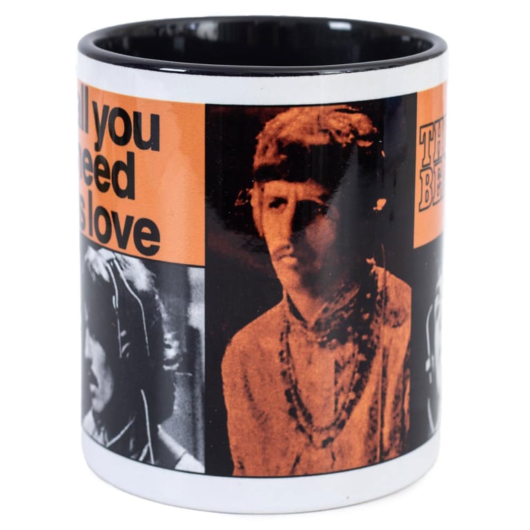 The Beatles Ceramic Kiln Fired Coffee Mug with Love Song Lyrics