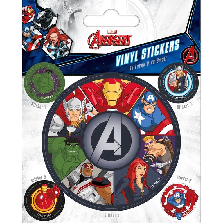 Avengers High Quality Vinyl Self-Adhesive Circular Stickers